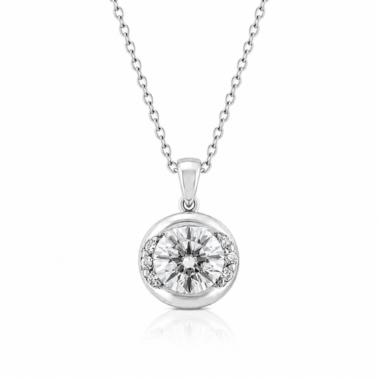 Lab-Grown Diamond Pendant in 925 Sterling Silver (1/2 CT TW)