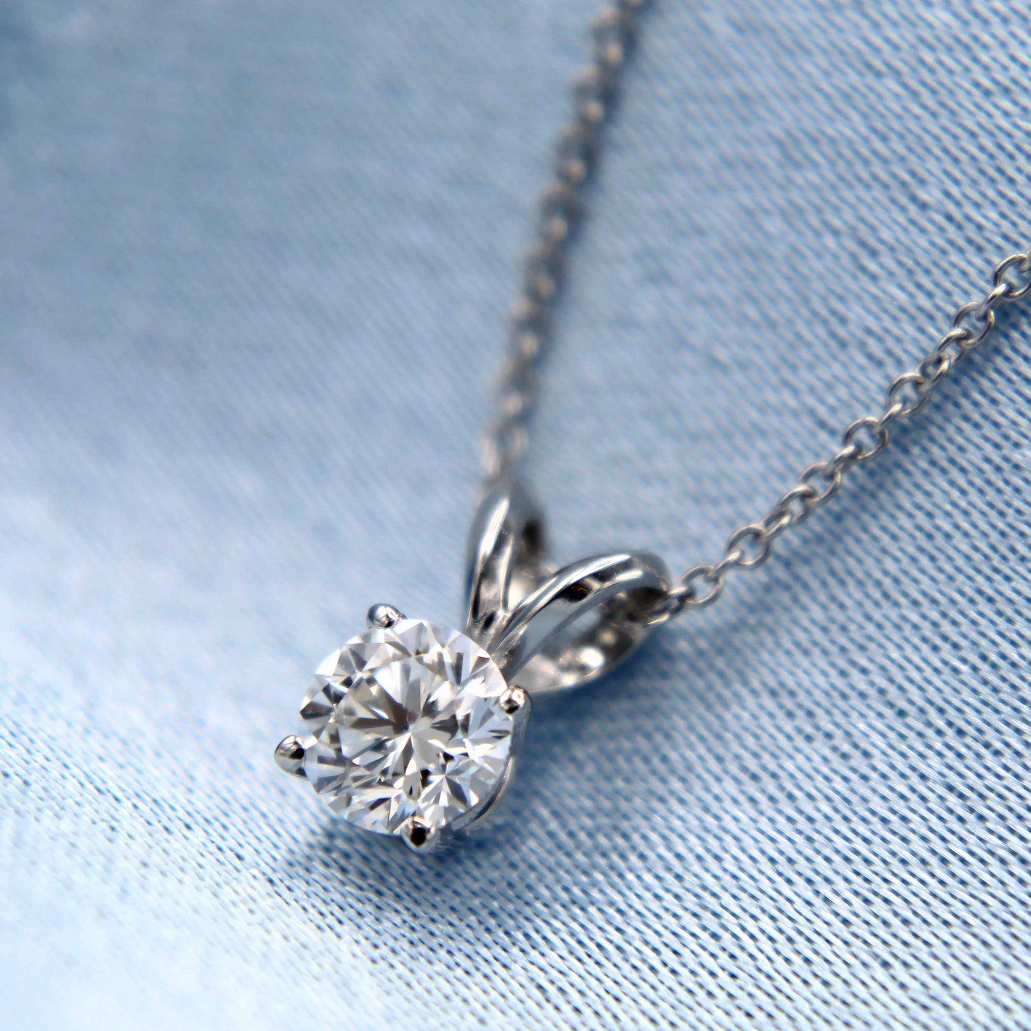 Certified (VS1-VS2) 1/2 - 1 Cttw Lab-Grown Diamond Solitaire Pendant  in 14K White/Yellow Gold fine jewelry gift holiday valentine birthday fifth and fine