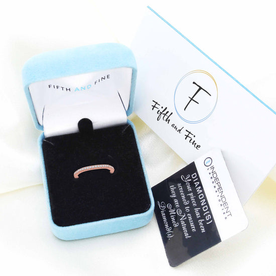 Fifth and Fine 1/3 Cttw Diamond Double Band Ring in 14K Rose Gold