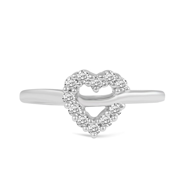 Open Heart Love Ring in 925 Sterling Silver Jewelry