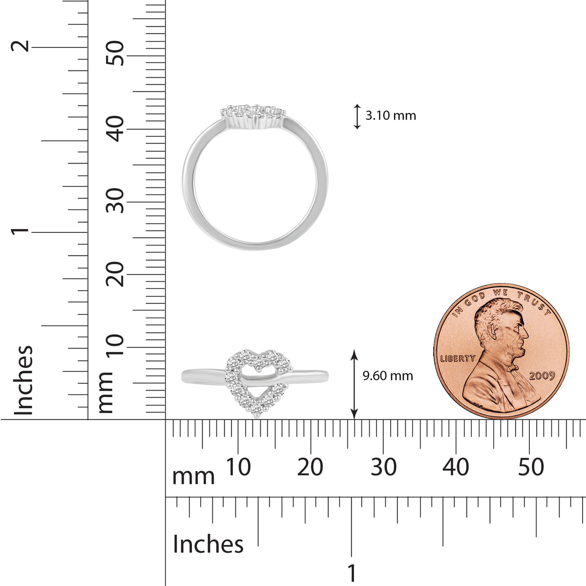 Open Heart Love Ring in 925 Sterling Silver - Prime and Pure