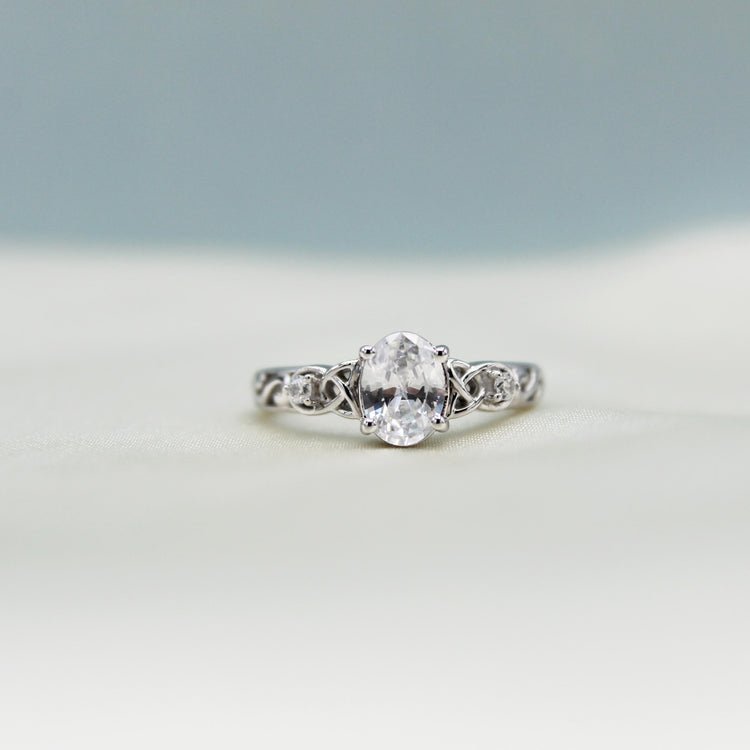 3-Stone Three Stone Oval Cut Ring in 925 Sterling Silver bridal wedding jewelry anniversary