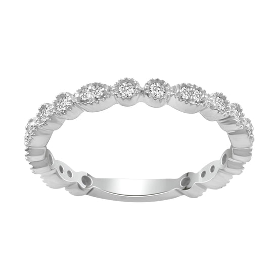Milgrain Marquise Infinity Half Eternity Ring in 925 Sterling Silver