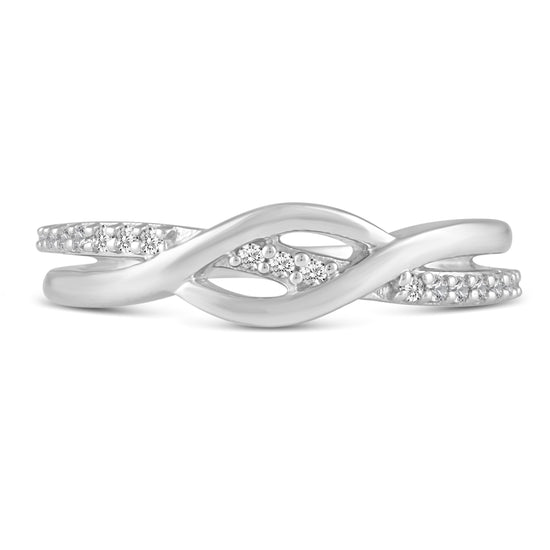 Sparkling Infinity Twist Ring in 925 Sterling Silver