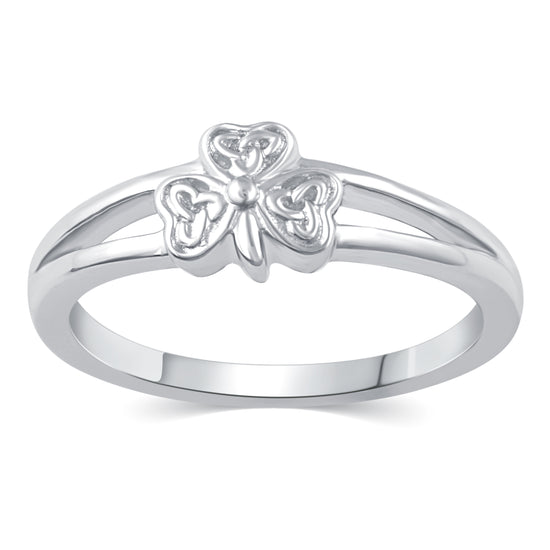 Lucky Three-Leaf Clover Ring in 925 Sterling Silver