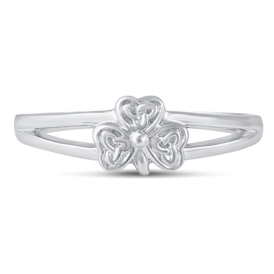 Lucky Three-Leaf Clover Ring in 925 Sterling Silver