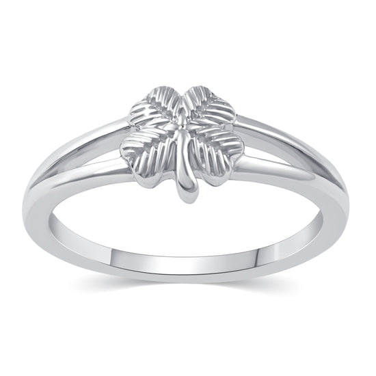 Lucky Four-Leaf Clover Ring in 925 Sterling Silver