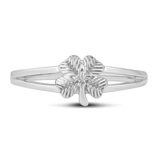 Lucky Four-Leaf Clover Ring in 925 Sterling Silver