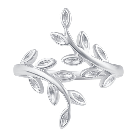 Olive Leaf Wrap Ring in 925 Sterling Silver