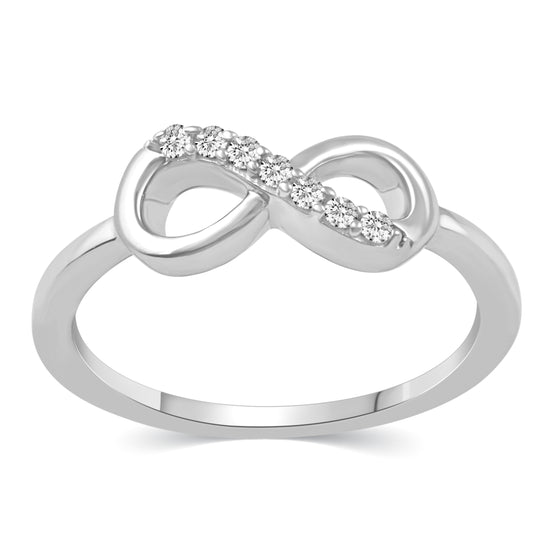 Infinity Diamond Ring in 925 Sterling Silver