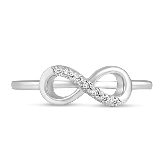 Infinity Diamond Ring in 925 Sterling Silver