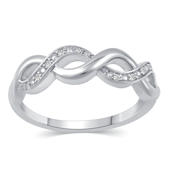 Braided Infinity Twist Ring in 925 Sterling Silver