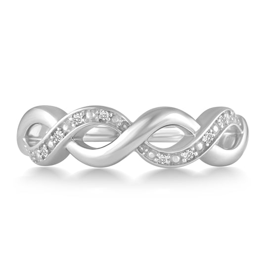 Braided Infinity Twist Ring in 925 Sterling Silver