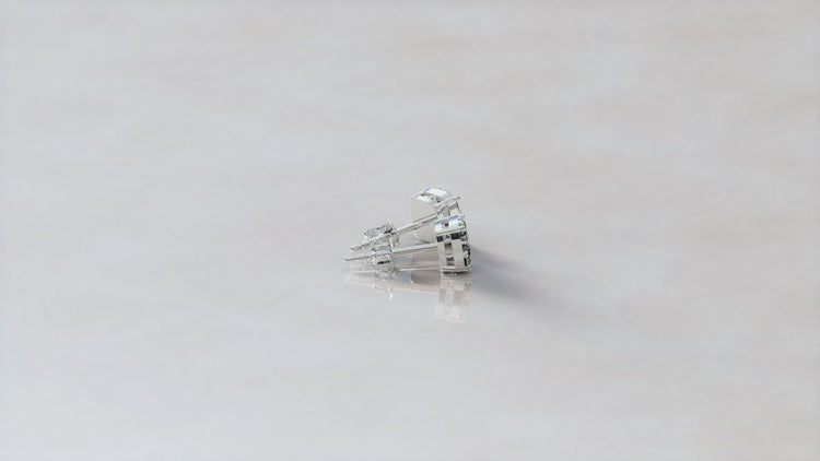 1/4 - 1 1/2 Cttw Cushion Diamond Stud Earrings set in 925 Sterling Silver