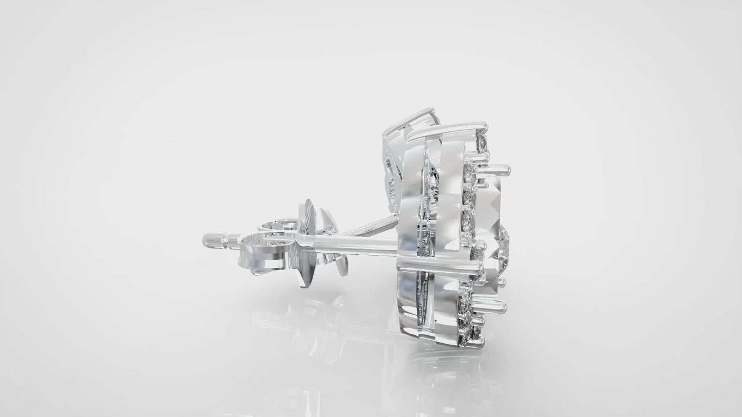 Set of 2 : 3/10CT TW Diamond Teardrop Pear Cluster Pendant & Earrings in Sterling Silver