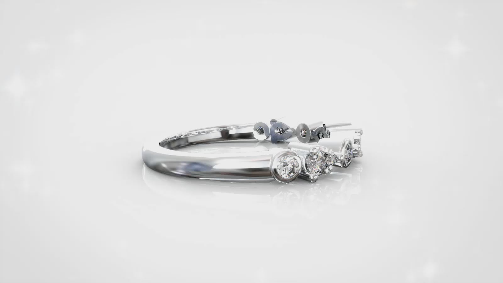 1/3CT TW Diamond band Ring in Sterling Silver