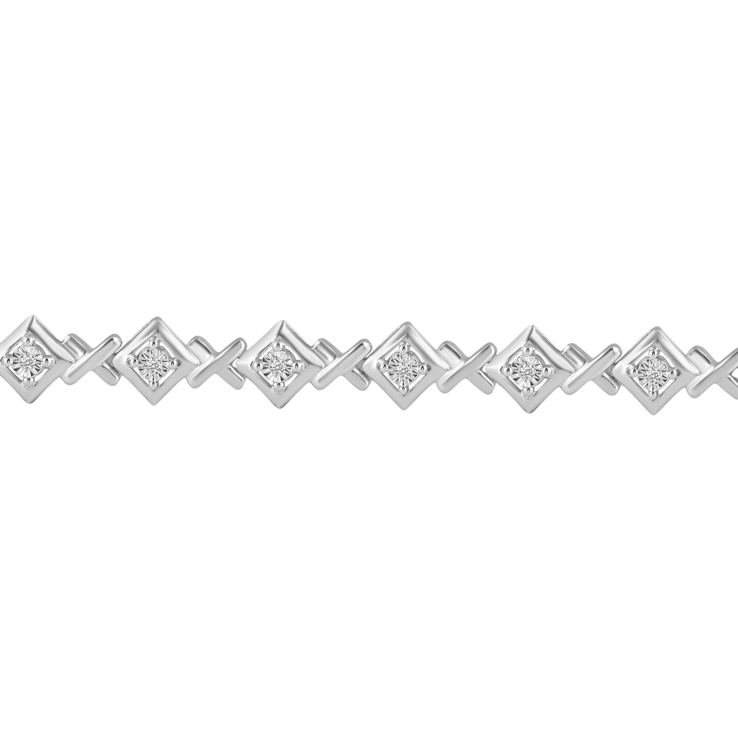 1/6ct tw Diamond XO Tennis Bracelet in Sterling Silver