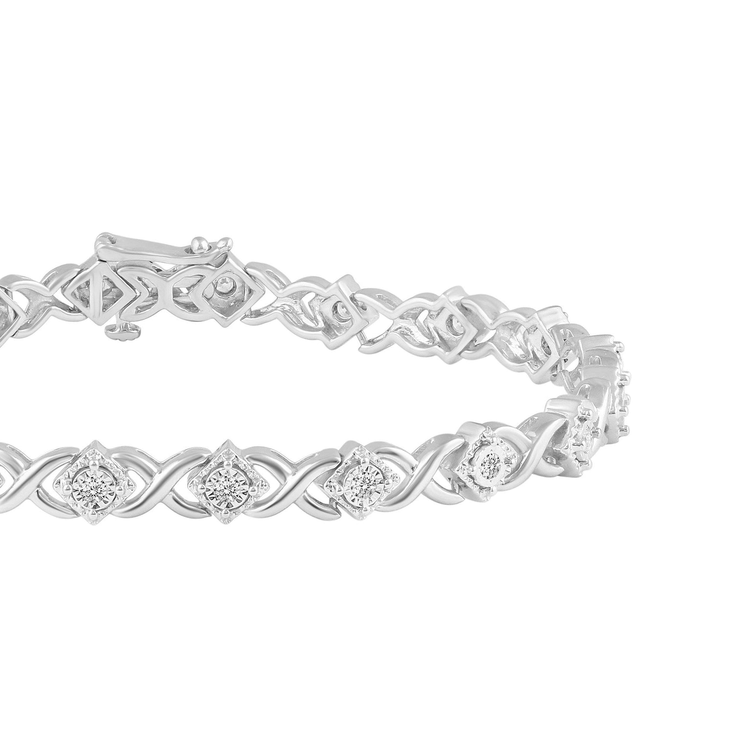 1/2ct tw Diamond XO Square Tennis Bracelet in Sterling Silver - Fifth and Fine