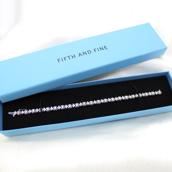 3/4 Carat tw Natural Diamond Circle Cluster Tennis Bracelet in 925 Sterling Silver