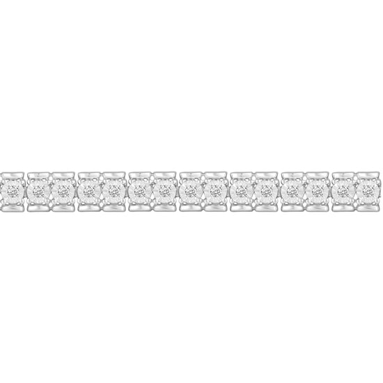 3/4 Cttw Natural Diamond Tennis Bracelet Set in 925 Sterling Silver