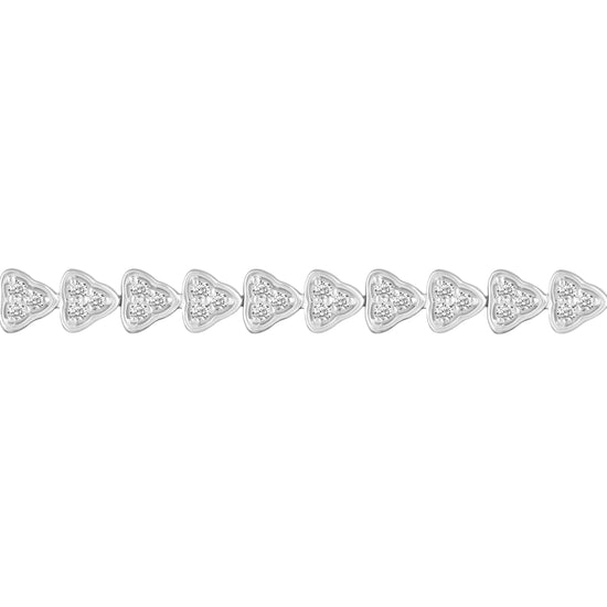 1 1/4 CT TW Diamond Triangle Tennis Bracelet in Sterling Silver