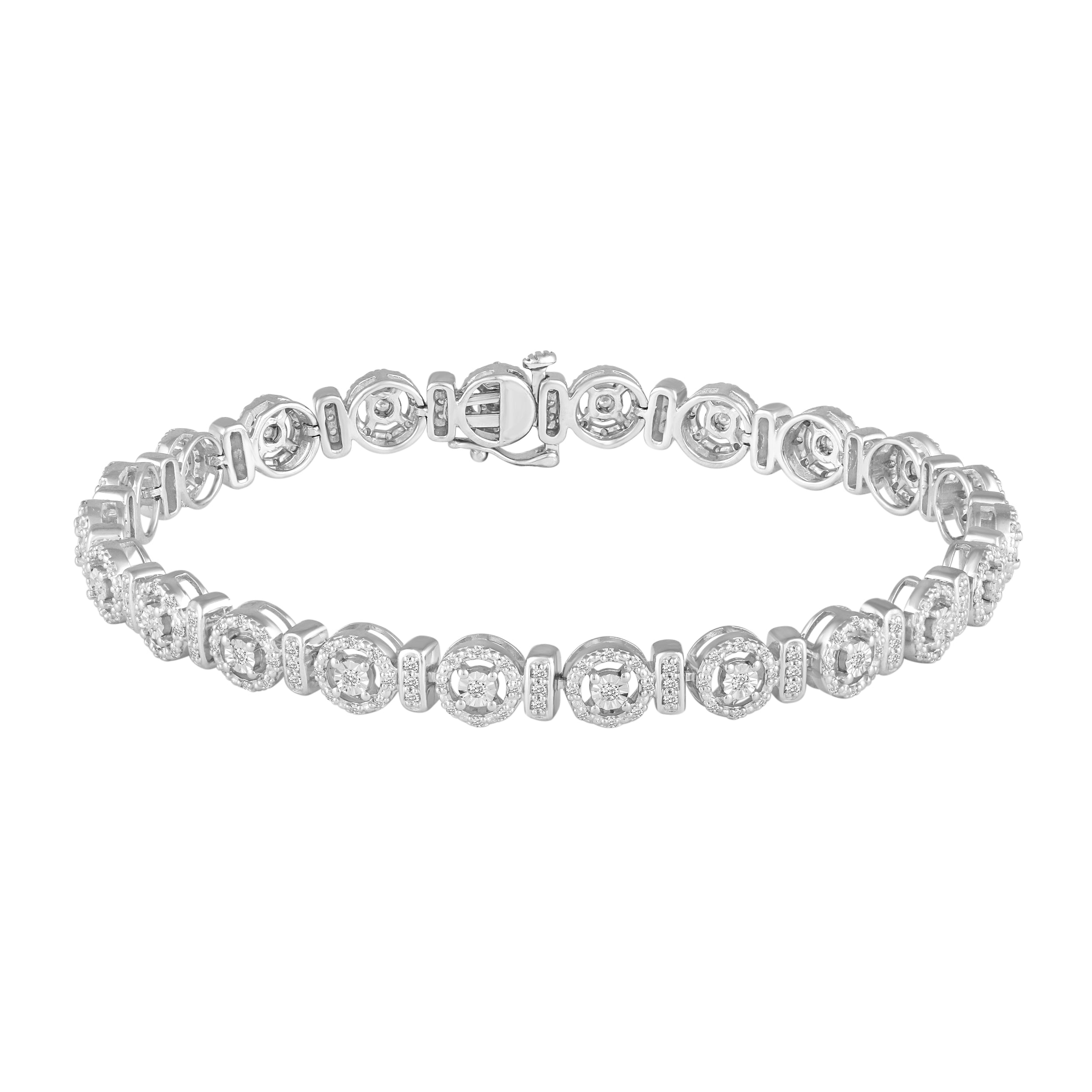 18ct White Gold Oval Cut Emerald 7.25ct Diamond Halo Bracelet