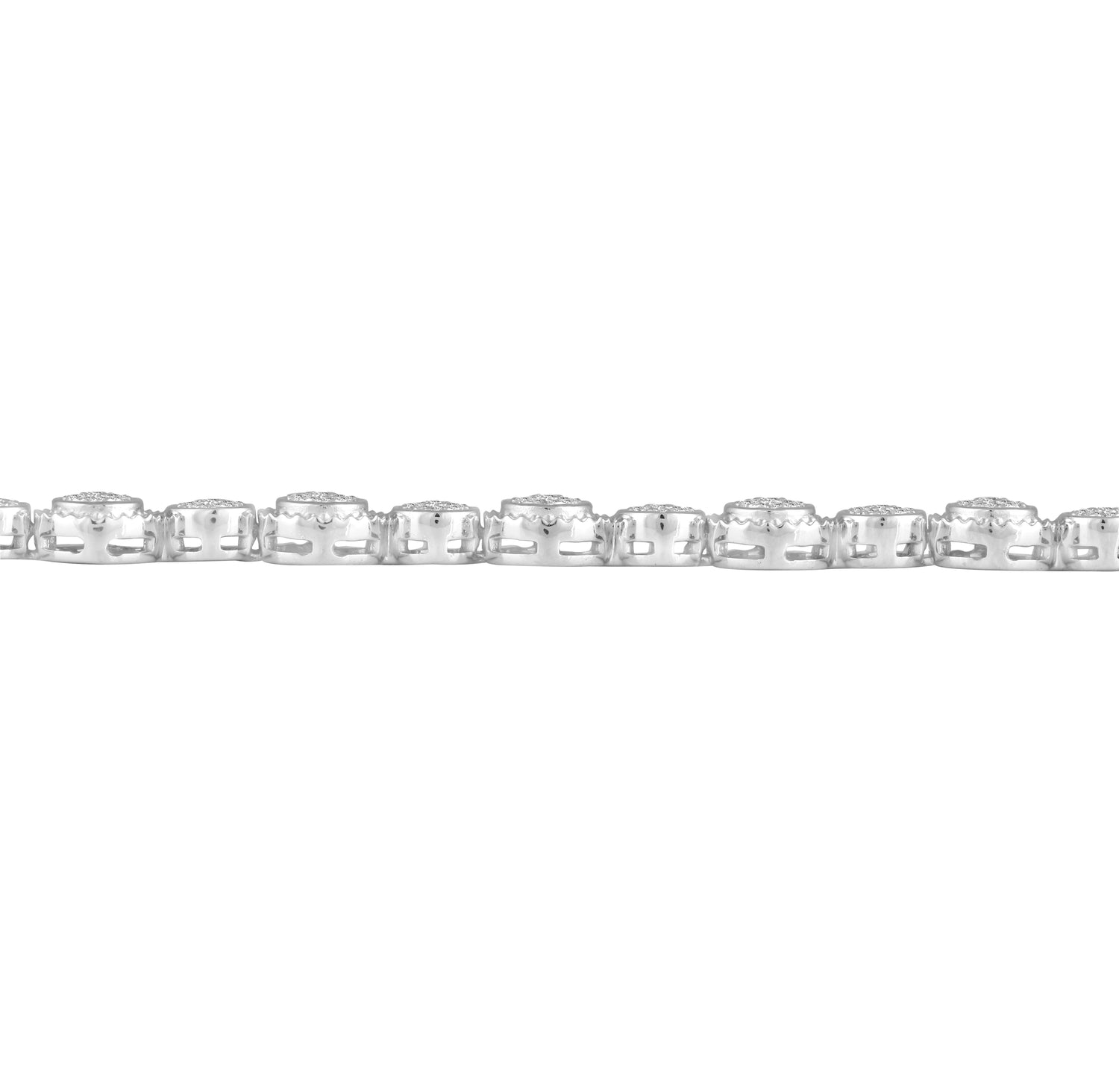 1 1/4 Carat tw Natural Diamond Round Cluster Tennis Bracelet in 925 Sterling Silver