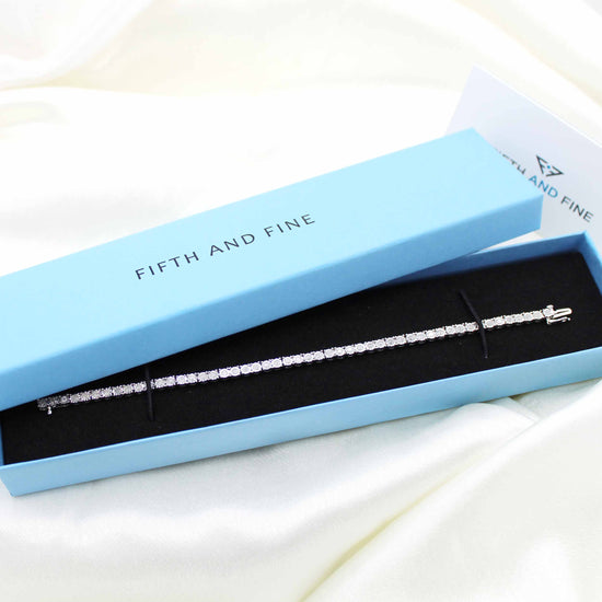 1/2 - 2.00 Cttw Tennis Bracelet set in 14K White Gold /  925 Sterling Silver