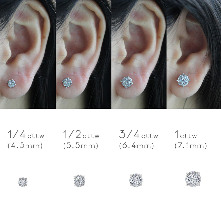 4 kt diamond earrings Clearance