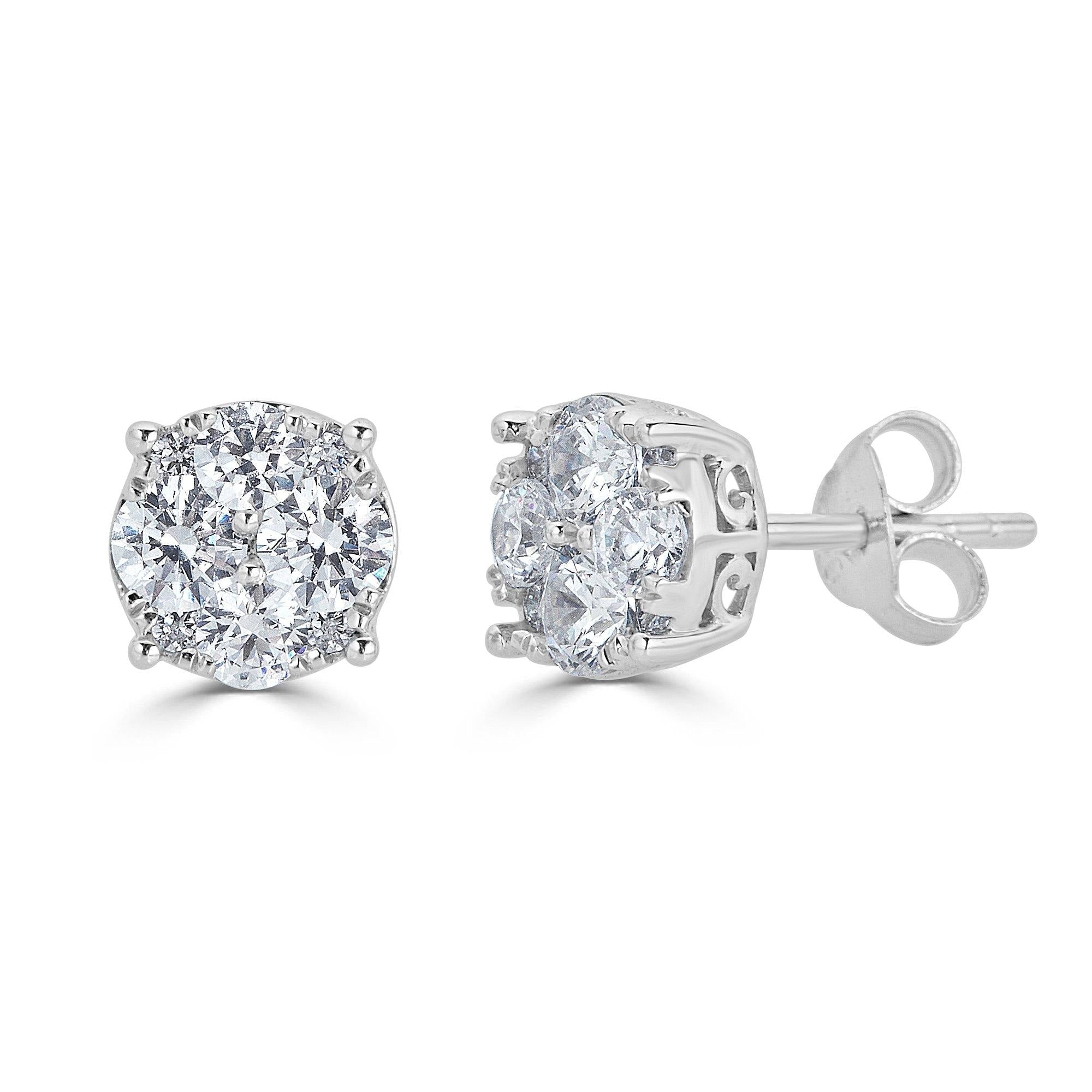 Diamond Stud Earrings, .60 Carat Total, H/I SI2, 14K White Gold | Diamond  Stores Long Island – Fortunoff Fine Jewelry