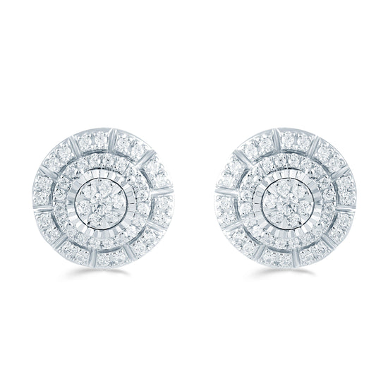 1/2Ct TW Diamond Cluster Earring Set In Sterling Silver - Fifth and Fine