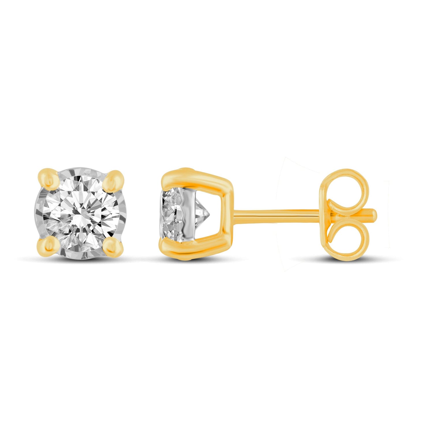 3/8Cttw Diamond Stud Earrings Set In 14K Gold. Your choice In White, Yellow Or Rose Gold - Fifth and Fine