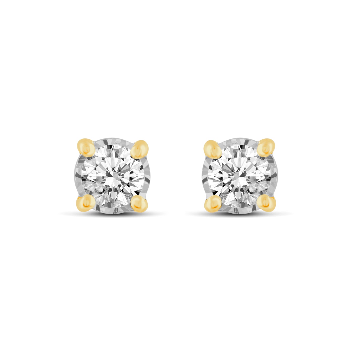 3/4 CTW (I2) Natural Diamond Studs Earrings in14K White Gold/Yellow Gold/Rose Gold