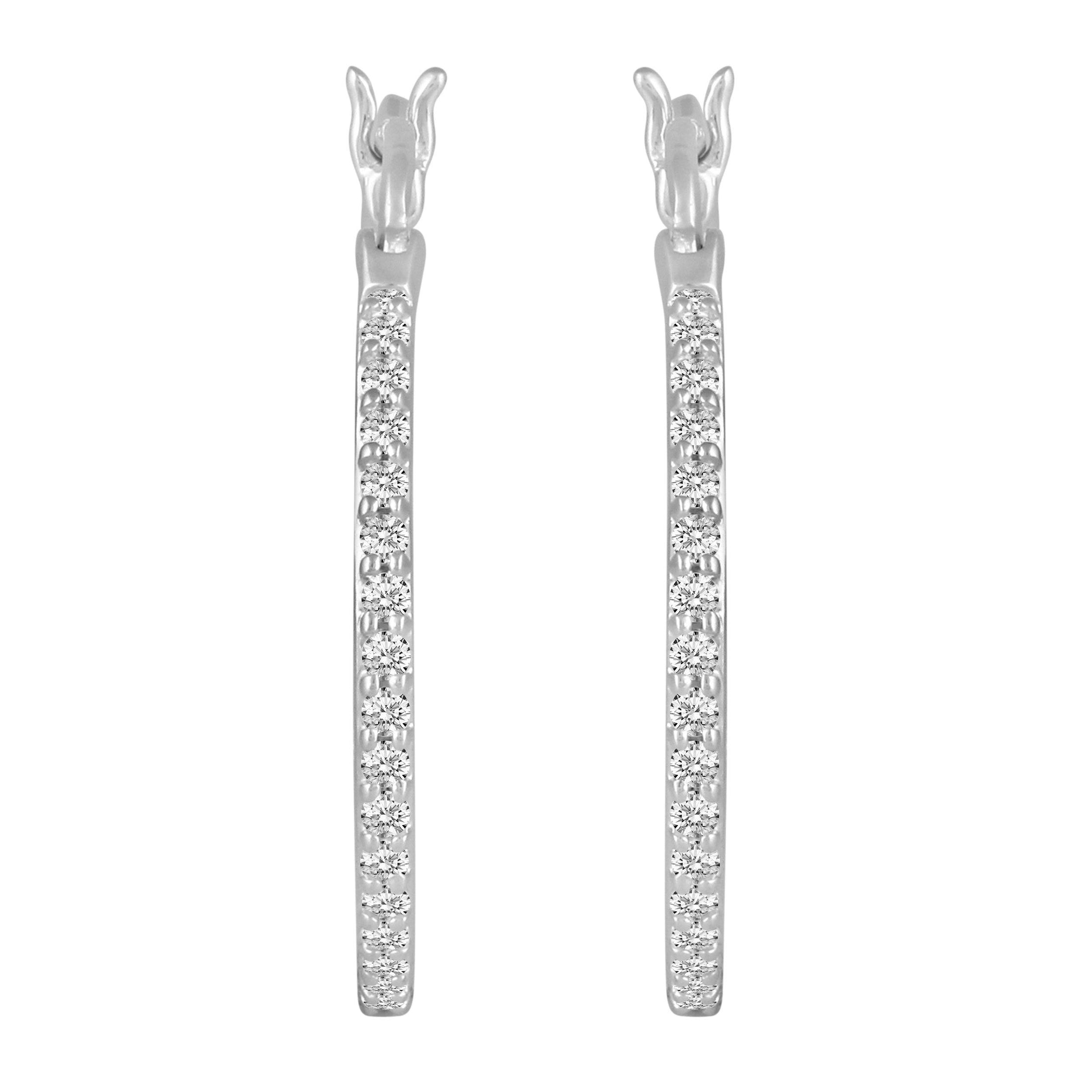 1/2 1 1/2ct tw Diamond Hoop Earrings in Sterling Silver Fifth and Fine