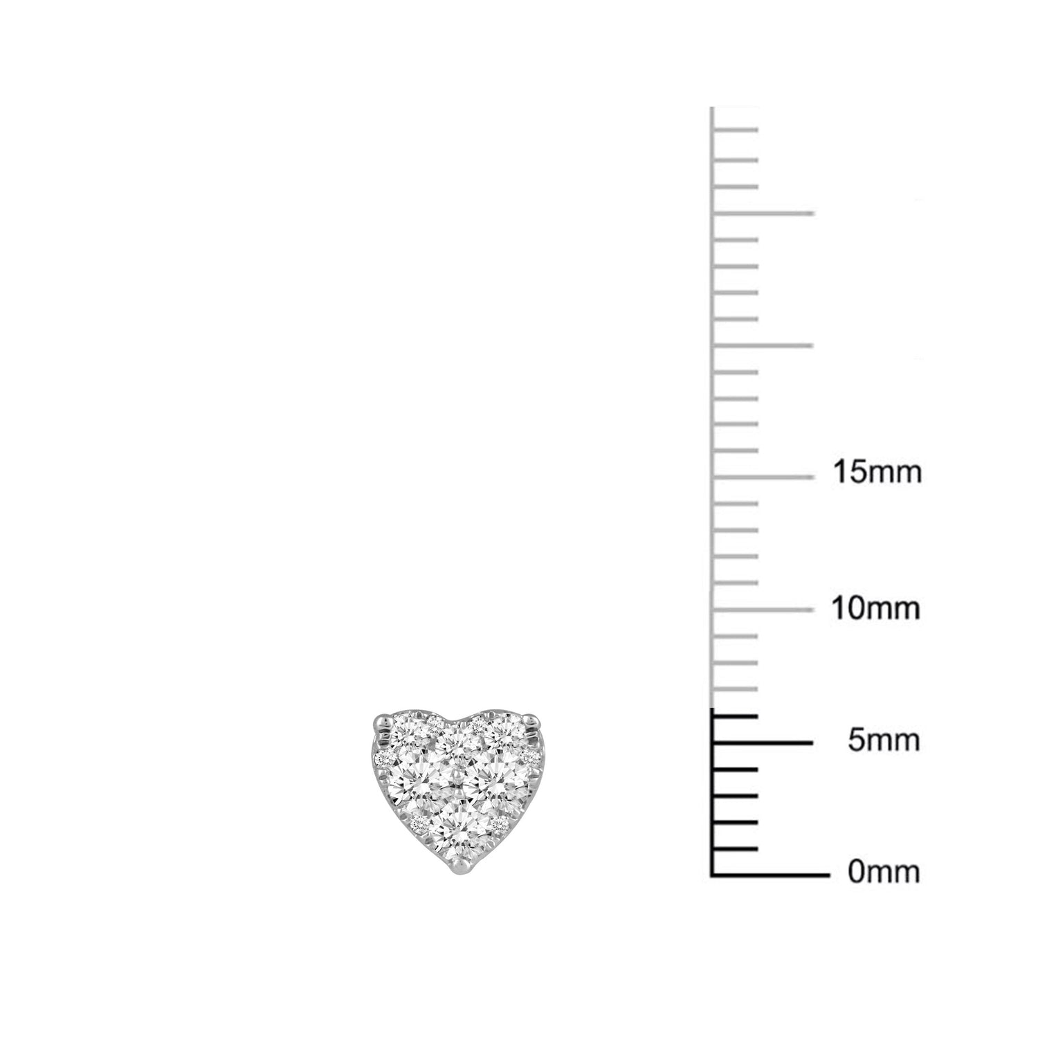 1/2 Cttw 14K Gold Pave Heart Natural Diamond Stud Earrings
