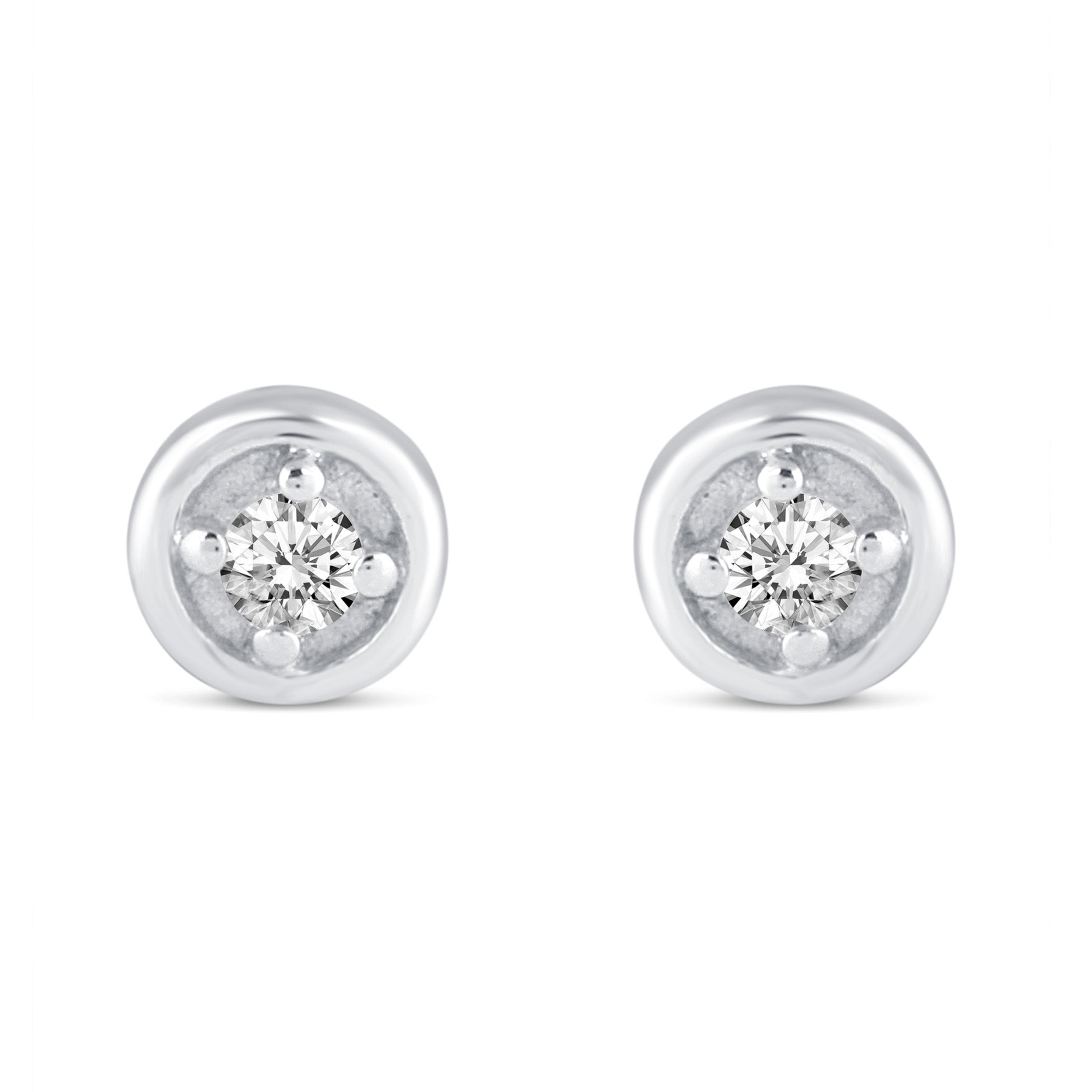 Buy Accessher Delicate Silver Plated American Diamond Stud Earrings at  Amazon.in