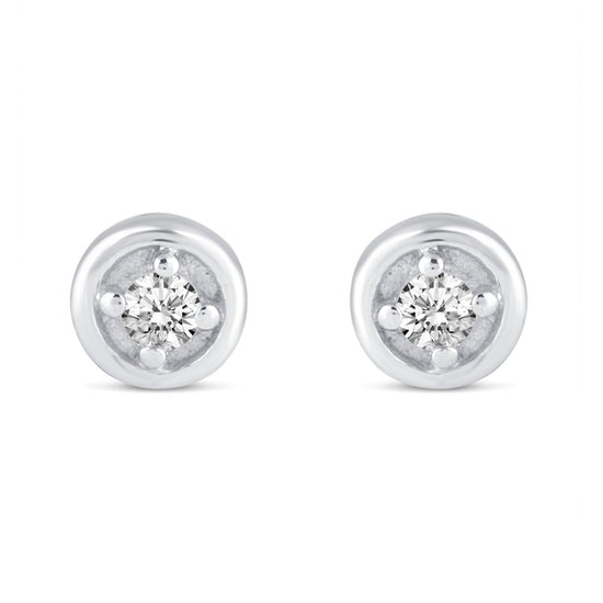 3 Pairs Set Ear Party 1/10 Cttw Natural Diamond Single Stone Sun Huggies Stud Earrings in 925 Sterling Silver