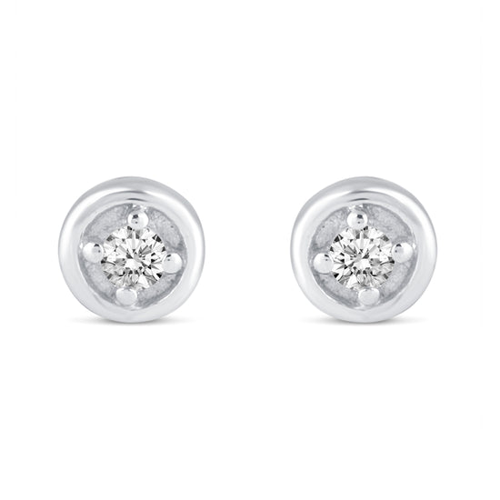 3 Pairs Set Ear Party 1/10 Cttw Natural Diamond Single Stone Sun Huggies Stud Earrings in 925 Sterling Silver