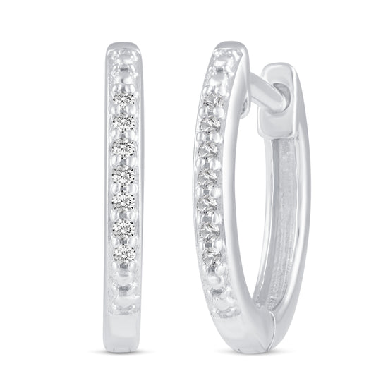 3 Pairs Set Ear Party 1/10 Cttw Natural Diamond Single Stone Sun Huggies Stud Earrings in 925 Sterling Silver