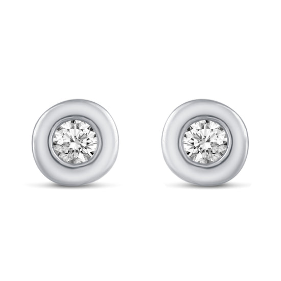 3 Pairs Set Ear Party 1/10 Cttw Natural Diamond Turtle Star Bezel Stud Earrings in 925 Sterling Silver