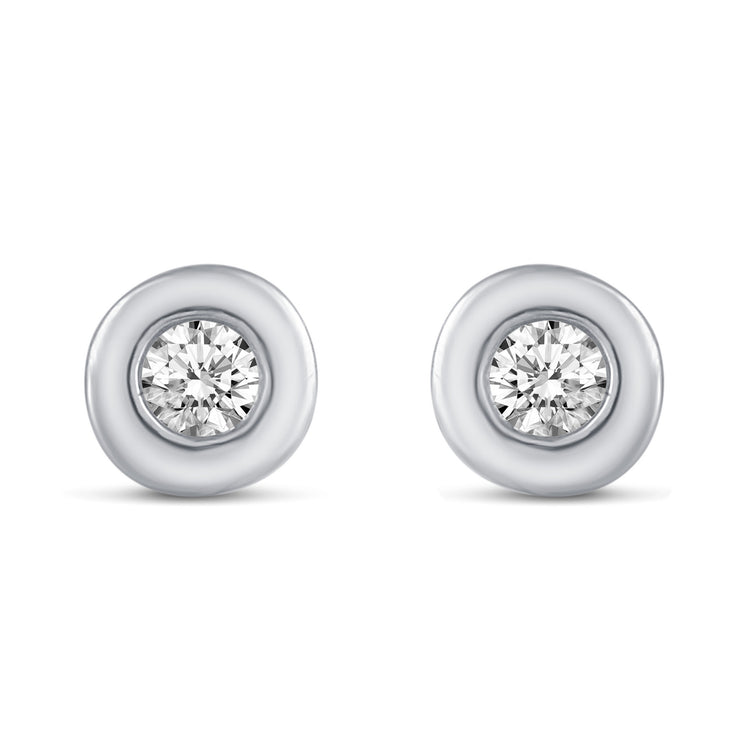 3 Pairs Set Ear Party 1/10 Cttw Natural Diamond Turtle Star Bezel Stud Earrings in 925 Sterling Silver
