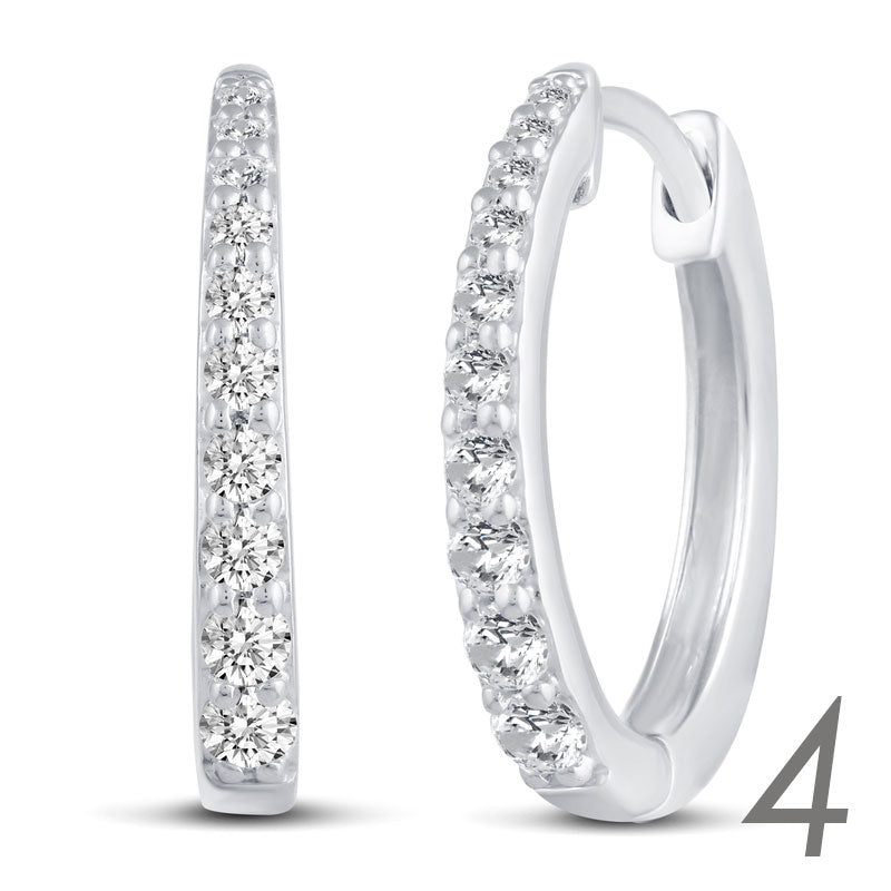 16 Design Diamond Hoops Earrings set in 925 Sterling Silver fine jewelry holiday birthday valentine day gift