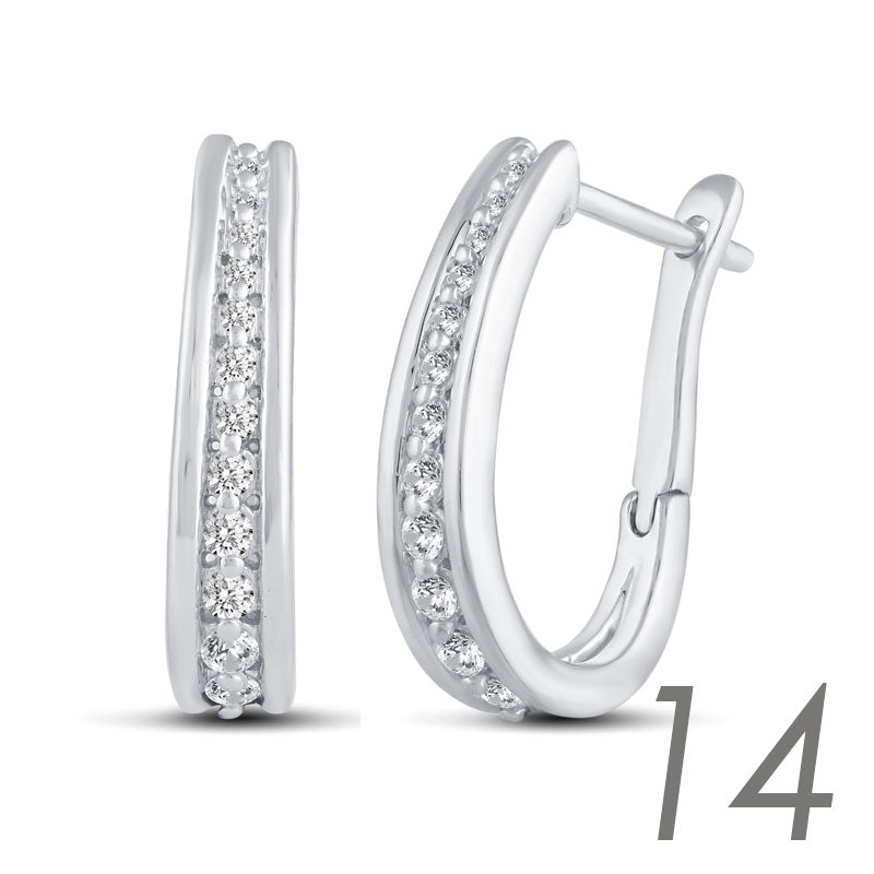 16 Design Diamond Hoops Earrings set in 925 Sterling Silver fine jewelry holiday birthday valentine day gift horse shoe