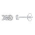 XO 1/4 Ctw Natural Diamond Stud Earrings set in 925 Sterling Silver fine jewelry