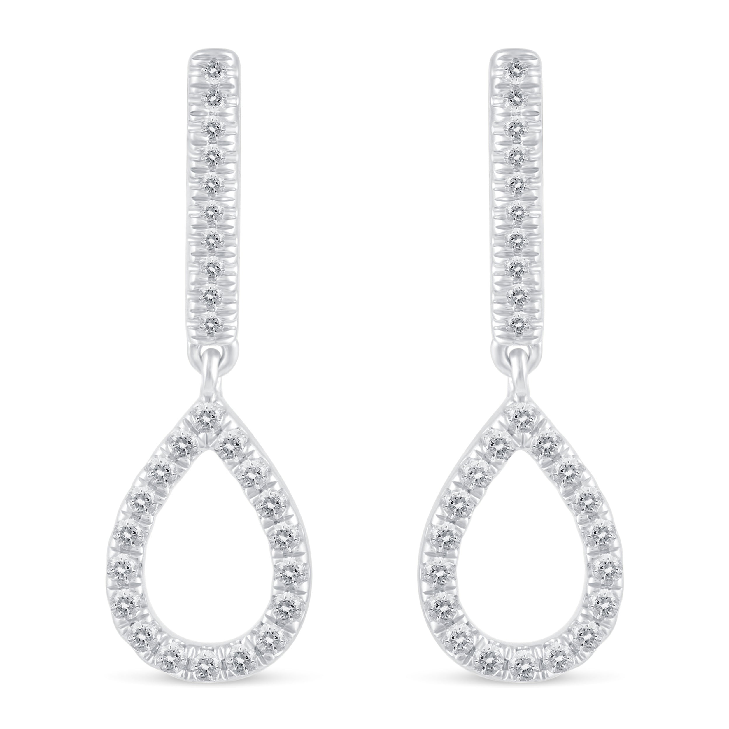 925 Silver Clear Crystal Drop Earrings Pear Tear Made With Austrian  Crystals | eBay