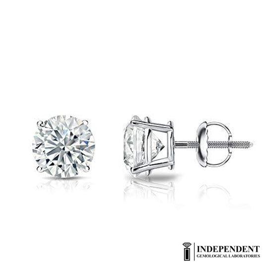I.G.L Certified 1/4 Cttw Diamond Stud Earrings set in 14K White Gold fine jewelry certified diamond