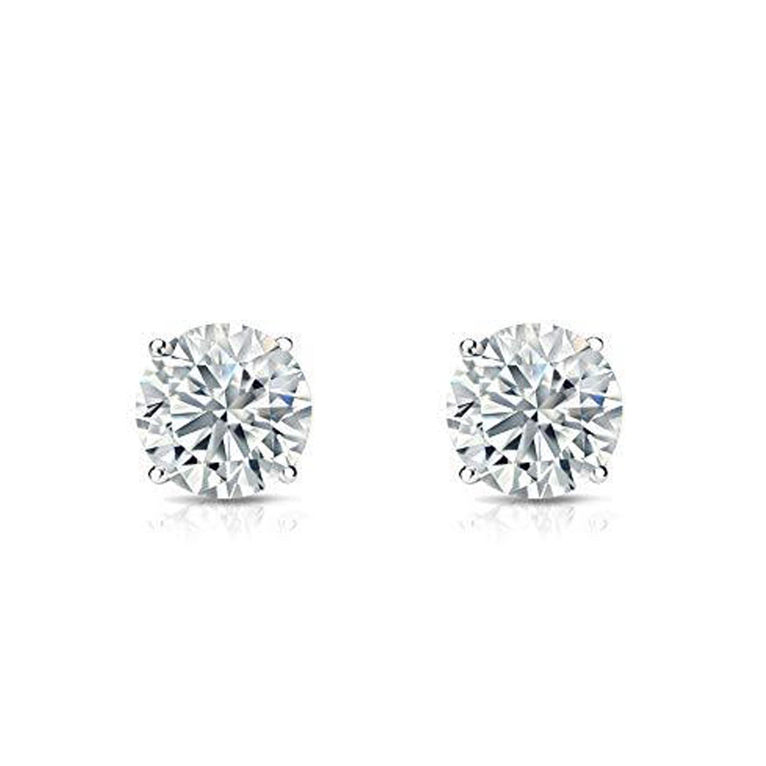I.G.L Certified 1/2 ~ 1/4 Cttw Diamond Stud Earrings set in 14K White / Yellow Gold - Fifth and Fine