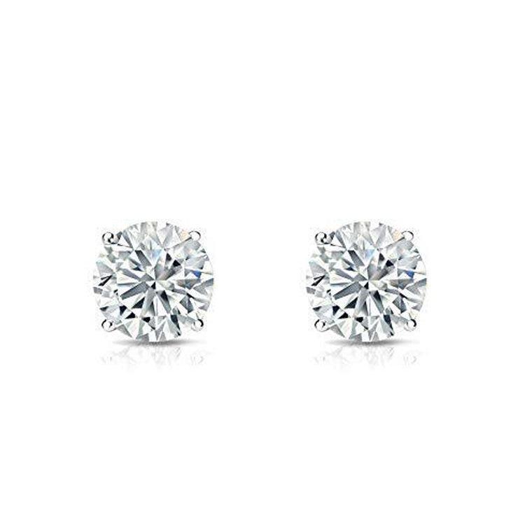 I.G.L Certified 1/2 ~ 1/4 Cttw Diamond Stud Earrings set in 14K White / Yellow Gold - Fifth and Fine