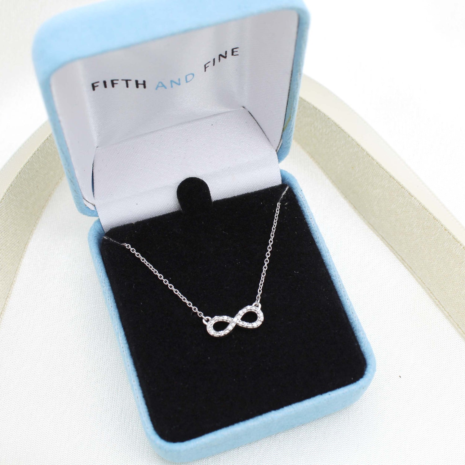Infinity Forever Love 1/20 Cttw Natural Diamond Pendant Necklace set in 925 Sterling Silver