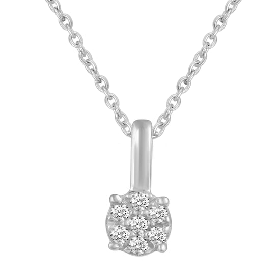 Cluster and Celtic Cross Layered 1/10 Cttw Natural Diamond Pendant Necklace set in 925 Sterling Silverβ¦